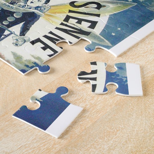 Art Nouveau feeën, fiets Pierrot Moon Legpuzzel (Zijkant)