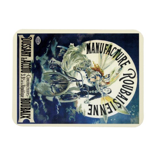  Art Nouveau feeën, fiets Pierrot Moon Magneet (Horizontaal)