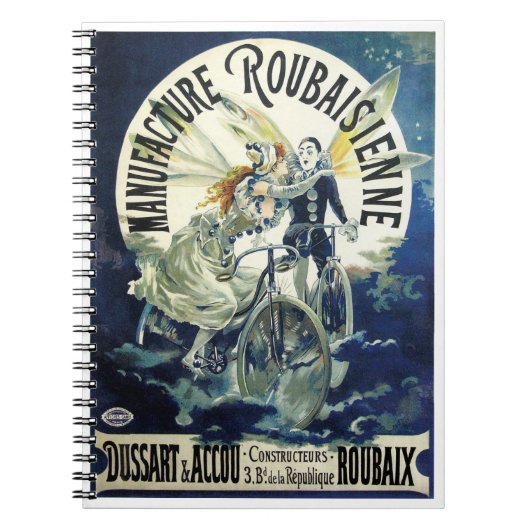  Art Nouveau feeën, fiets Pierrot Moon Notitieboek (Voorkant)