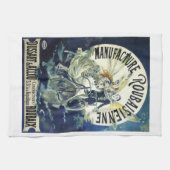  Art Nouveau feeën, fiets Pierrot Moon Theedoek (Horizontaal)