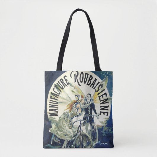  Art Nouveau feeën, fiets Pierrot Moon Tote Bag (Voorkant)