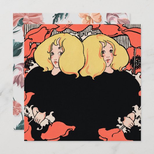 Art Nouveau Feestdagenkaart (Voorkant / Achterkant)