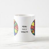 Art Nouveau Fehu Rune Mok - WEALTH! (Center)