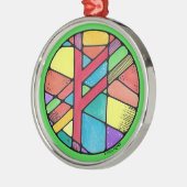 Art Nouveau Fehu Rune of Wealth Metalen Ornament (Links)