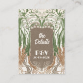 Art Nouveau Fijne Sneeuwklokjes Trouwdetails Informatiekaartje (Achterkant)