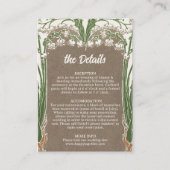 Art Nouveau Fijne Sneeuwklokjes Trouwdetails Informatiekaartje (Voorkant)