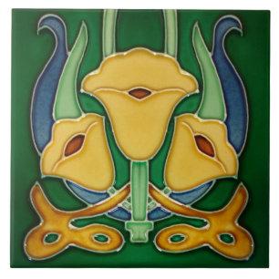 Art Nouveau Fireplace keramische wand, Tegel Tegeltje