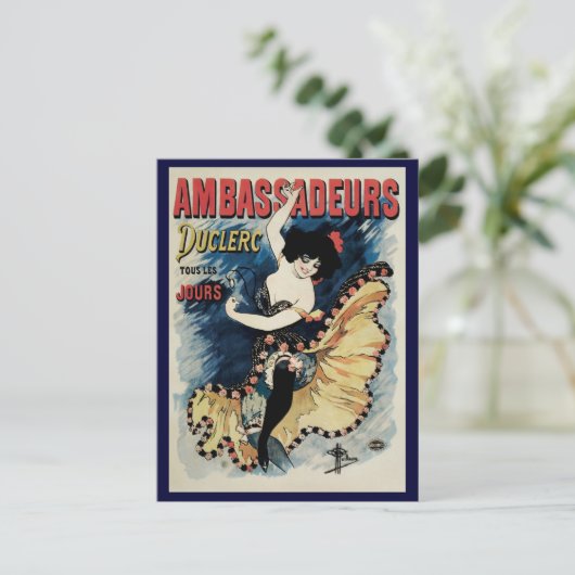  Art Nouveau Flamenco danser, Ambassadeurs Briefkaart (Staand voorkant)