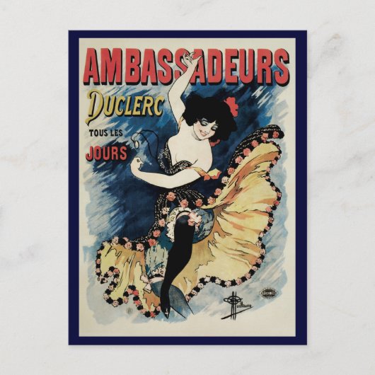  Art Nouveau Flamenco danser, Ambassadeurs Briefkaart (Voorkant)