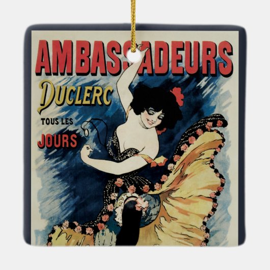  Art Nouveau Flamenco danser, Ambassadeurs Keramisch Ornament (Achterkant)