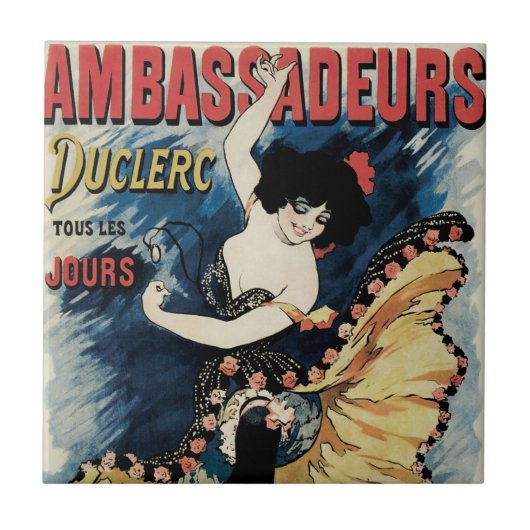 Art Nouveau Flamenco danser, Ambassadeurs Tegeltje (Voorkant)