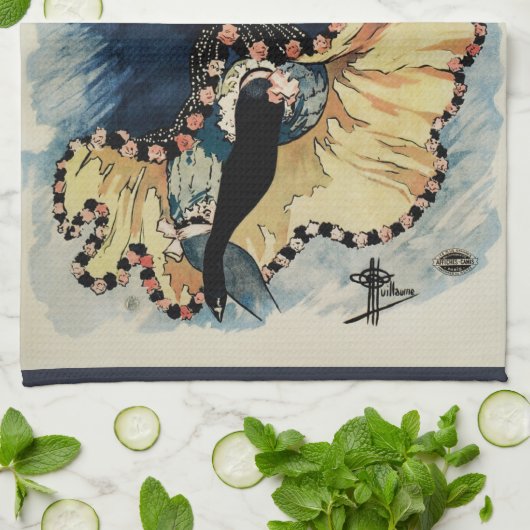  Art Nouveau Flamenco danser, Ambassadeurs Theedoek (Gevouwen)