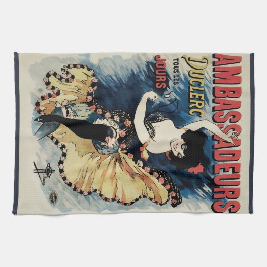 Art Nouveau Flamenco danser, Ambassadeurs Theedoek (Horizontaal)