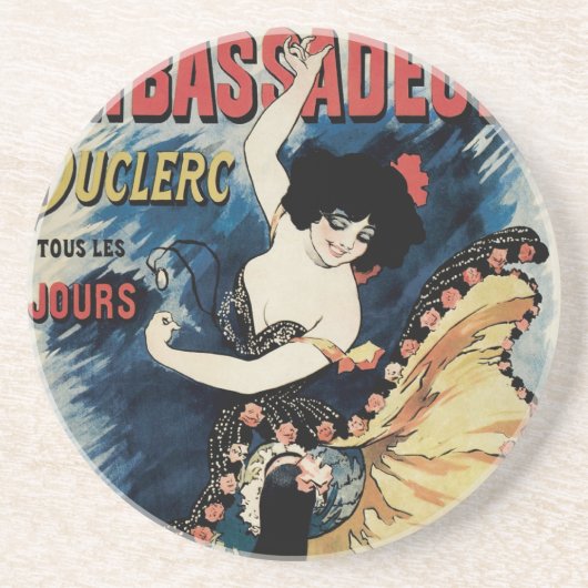 Art Nouveau Flamenco danser, Ambassadeurs Zandsteen Onderzetter (Voorkant)
