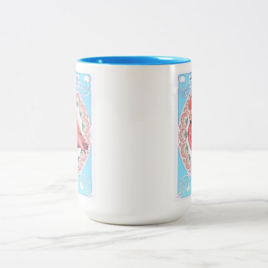 Art Nouveau Flamingo Mok (Center)