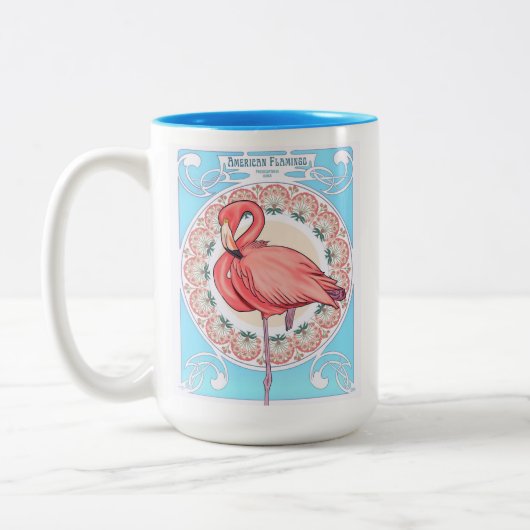 Art Nouveau Flamingo Mok (Links)