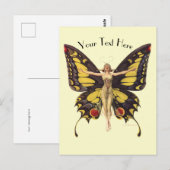  Art Nouveau "Flapper" met vlindervleugels Briefkaart (Voorkant / Achterkant)