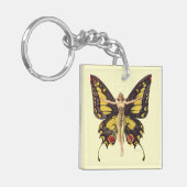 Art Nouveau "Flapper" met vlindervleugels Sleutelhanger (Voorkant Links)