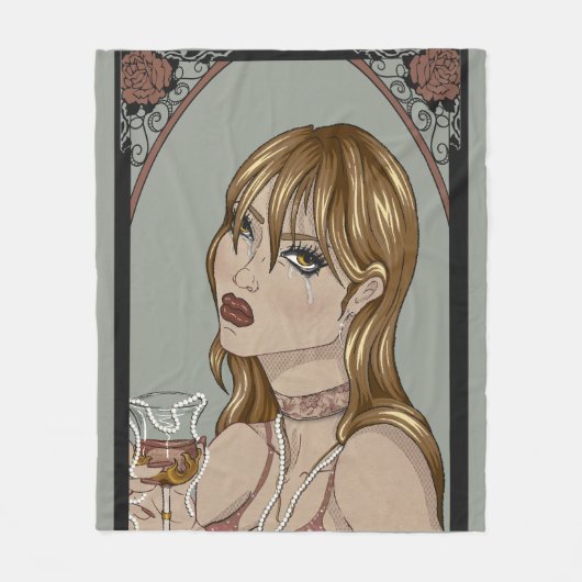 Art Nouveau Fleece Deken (Voorkant)