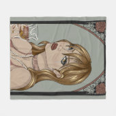 Art Nouveau Fleece Deken (Voorkant (Horizontaal))