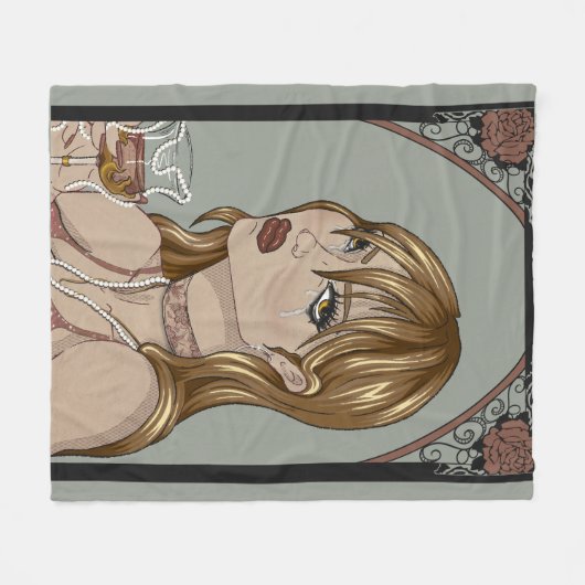 Art Nouveau Fleece Deken (Voorkant (Horizontaal))