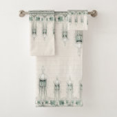 Art Nouveau Fleur de Lis Floral Bath Bad Handdoek (Insitu)