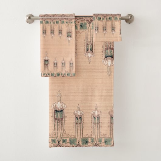 Art Nouveau Fleur de Lis Flowers Bath Bad Handdoek (Insitu)