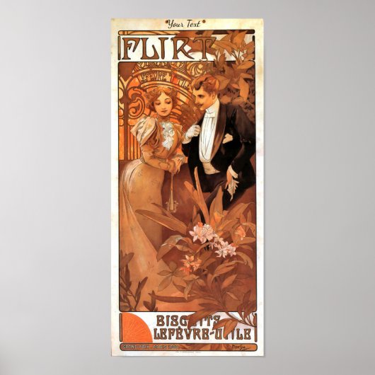  Art Nouveau Flirt 1899 Mucha Poster (Voorkant)