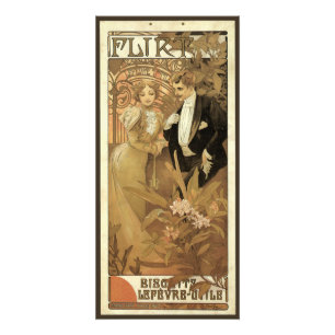 Art Nouveau Flirt Biscuits, Alphonse Mucha uit het Foto Afdruk