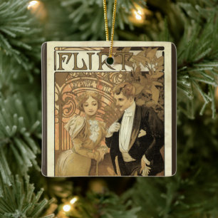 Art Nouveau Flirt Biscuits, Alphonse Mucha uit het Keramisch Ornament