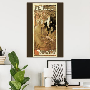 Art Nouveau Flirt Biscuits, Alphonse Mucha uit het Poster
