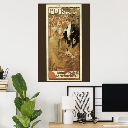 Art Nouveau Flirt Biscuits, Alphonse Mucha uit het Poster (Thuiskantoor)