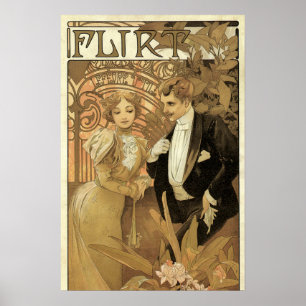Art Nouveau Flirt Biscuits, Alphonse Mucha uit het Poster