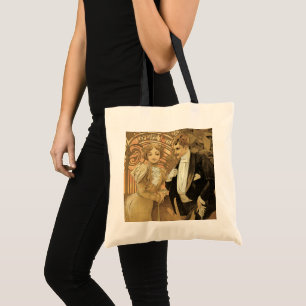 Art Nouveau Flirt Biscuits, Alphonse Mucha uit het Tote Bag
