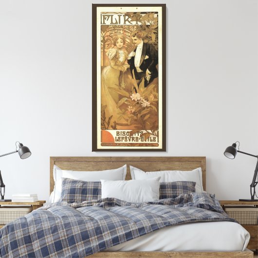  art nouveau flirt koekjes, Alphonse Mucha Canvas Afdruk (Insitu (Slaapkamer))