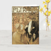  art nouveau flirt koekjes, Alphonse Mucha Kaart (Gele Bloem)