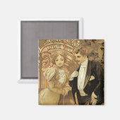  art nouveau flirt koekjes, Alphonse Mucha Magneet (Voorkant / Achterkant)