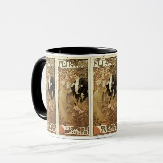  art nouveau flirt koekjes, Alphonse Mucha Mok (Voorkant links)