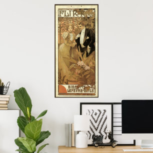 art nouveau flirt koekjes, Alphonse Mucha Poster