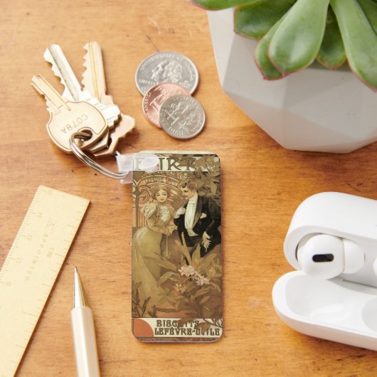  art nouveau flirt koekjes, Alphonse Mucha Sleutelhanger (Bureau)