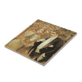  art nouveau flirt koekjes, Alphonse Mucha Tegeltje (Zijkant)