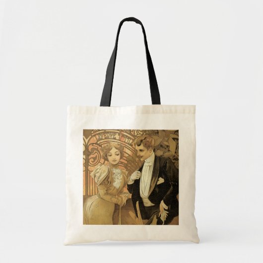  art nouveau flirt koekjes, Alphonse Mucha Tote Bag (Voorkant)