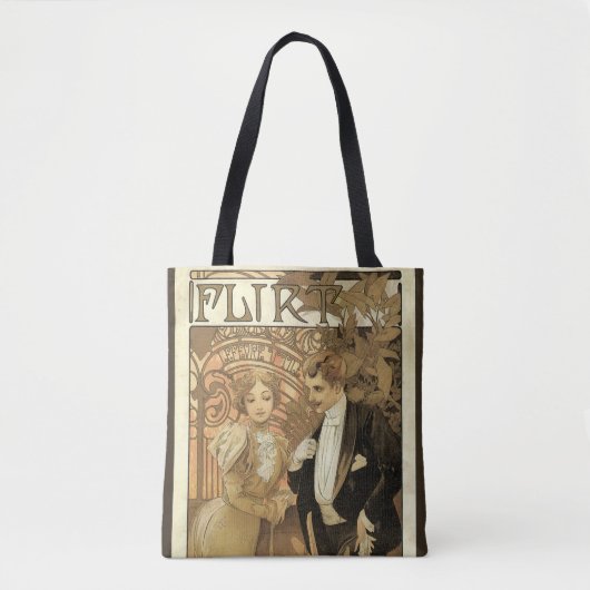  art nouveau flirt koekjes, Alphonse Mucha Tote Bag (Voorkant)
