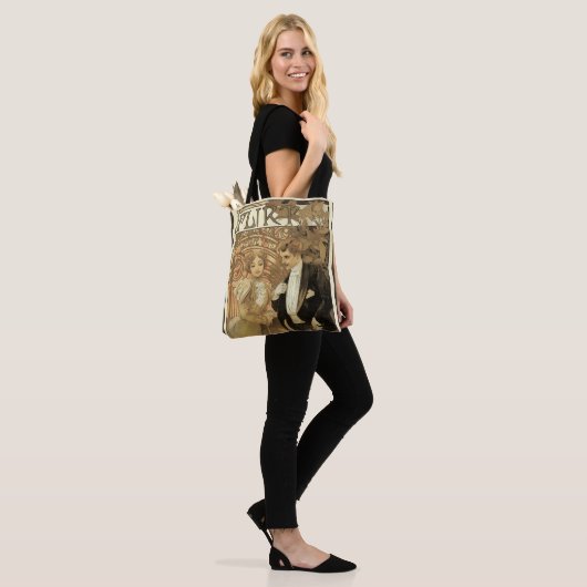 art nouveau flirt koekjes, Alphonse Mucha Tote Bag (Op model)