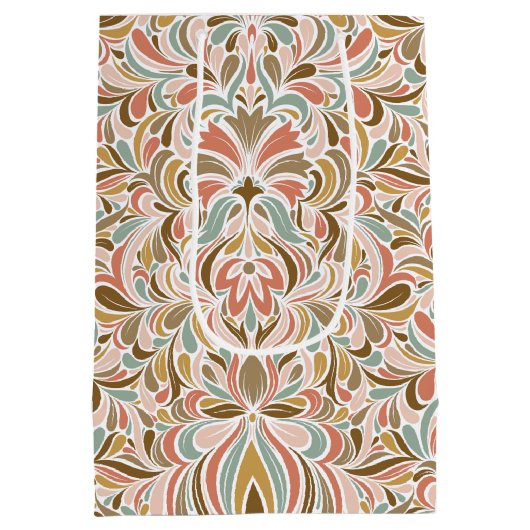 Art Nouveau Floral Aangepaste achtergrond Medium Cadeauzakje (Achterkant)