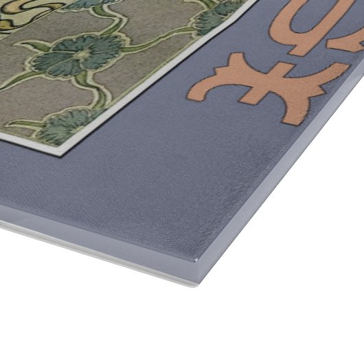 Art nouveau floral alphonse mucha art 1901 snijplank (Hoek)