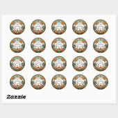 Art Nouveau Floral Boarder Zelfgemaakte Honing Ronde Sticker (Vel)
