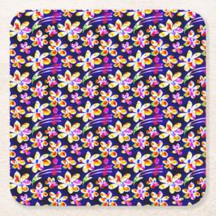 Art Nouveau Floral Boho Watercolo Kartonnen Onderzetters