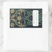 Art Nouveau Floral Bookplate Rechthoekige Sticker (Tas)