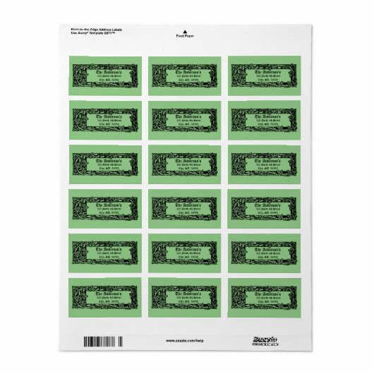  Art Nouveau Floral Border Etiket (Full Sheet)